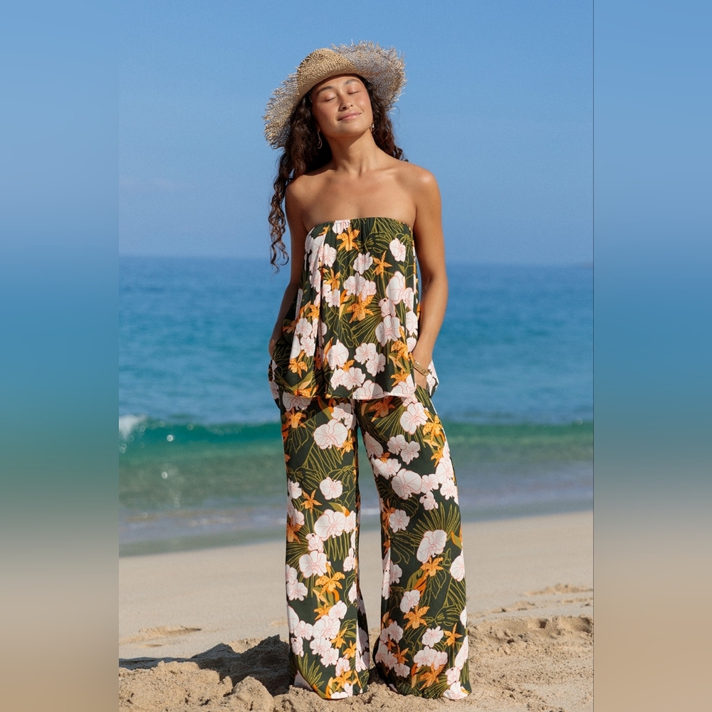 Ava Sky Fighting Eel Pant Thea in Clover Sea of Orchids, Size Small (NWT) - Picture 4 of 5